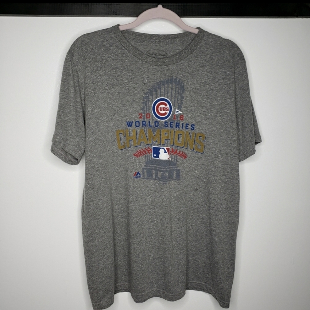 Chicago Cubs Men's 2XL Gray 2016 World Series